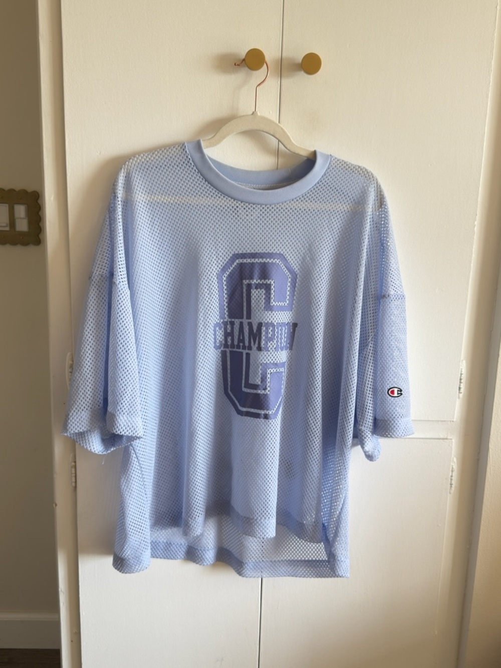Champion Baby Blue Mesh Football Tee